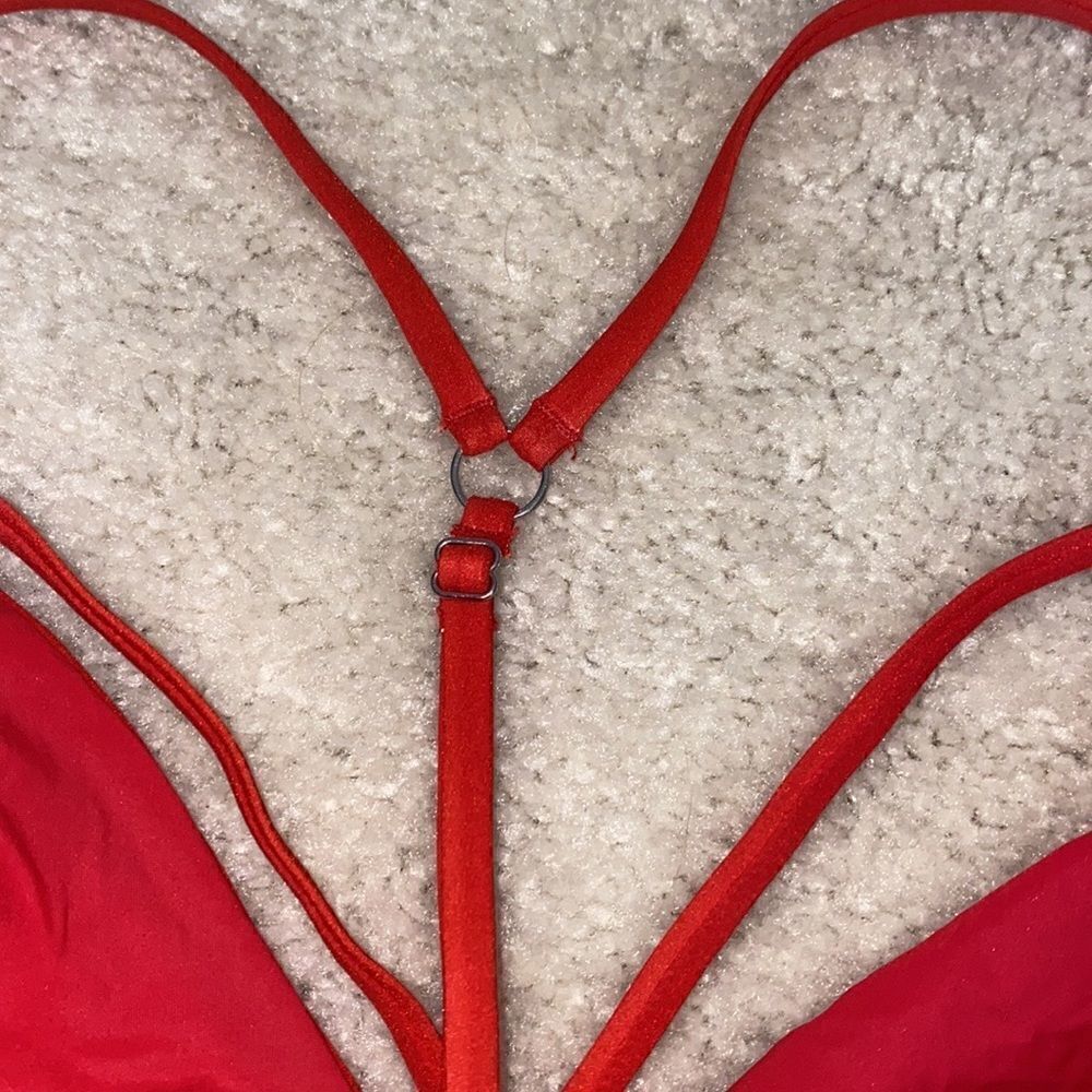 Blue Life Triangle Bikini Top Red Adjustable T-Strap - Picture 7 of 8